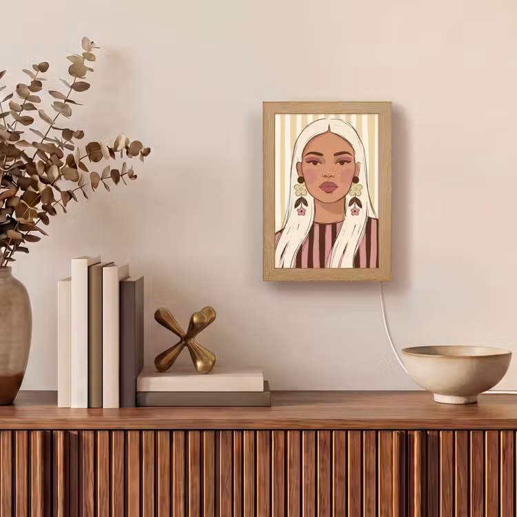 Gepersonaliseerde Lightbox - Vrouw - Portret - Illustratie - Modern - Roze — 4