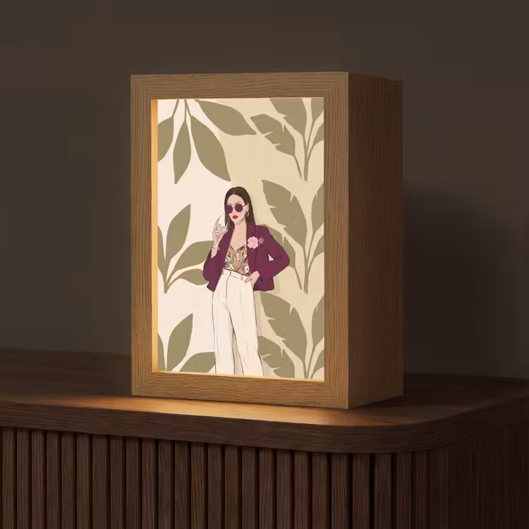 Gepersonaliseerde Lightbox - Vrouw - Wijn - Portret - Mode - Modern — 1