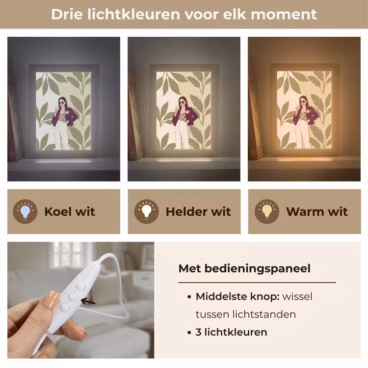 Gepersonaliseerde Lightbox - Vrouw - Wijn - Portret - Mode - Modern — 6