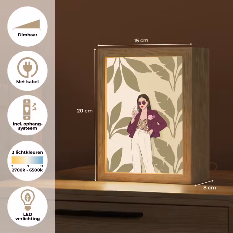 Gepersonaliseerde Lightbox - Vrouw - Wijn - Portret - Mode - Modern — 7