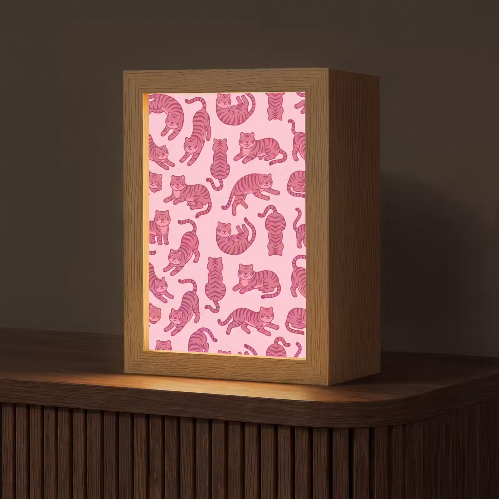 Gepersonaliseerde Lightbox - Dieren - Patroon - Roze - Speels - Cartoon — 1