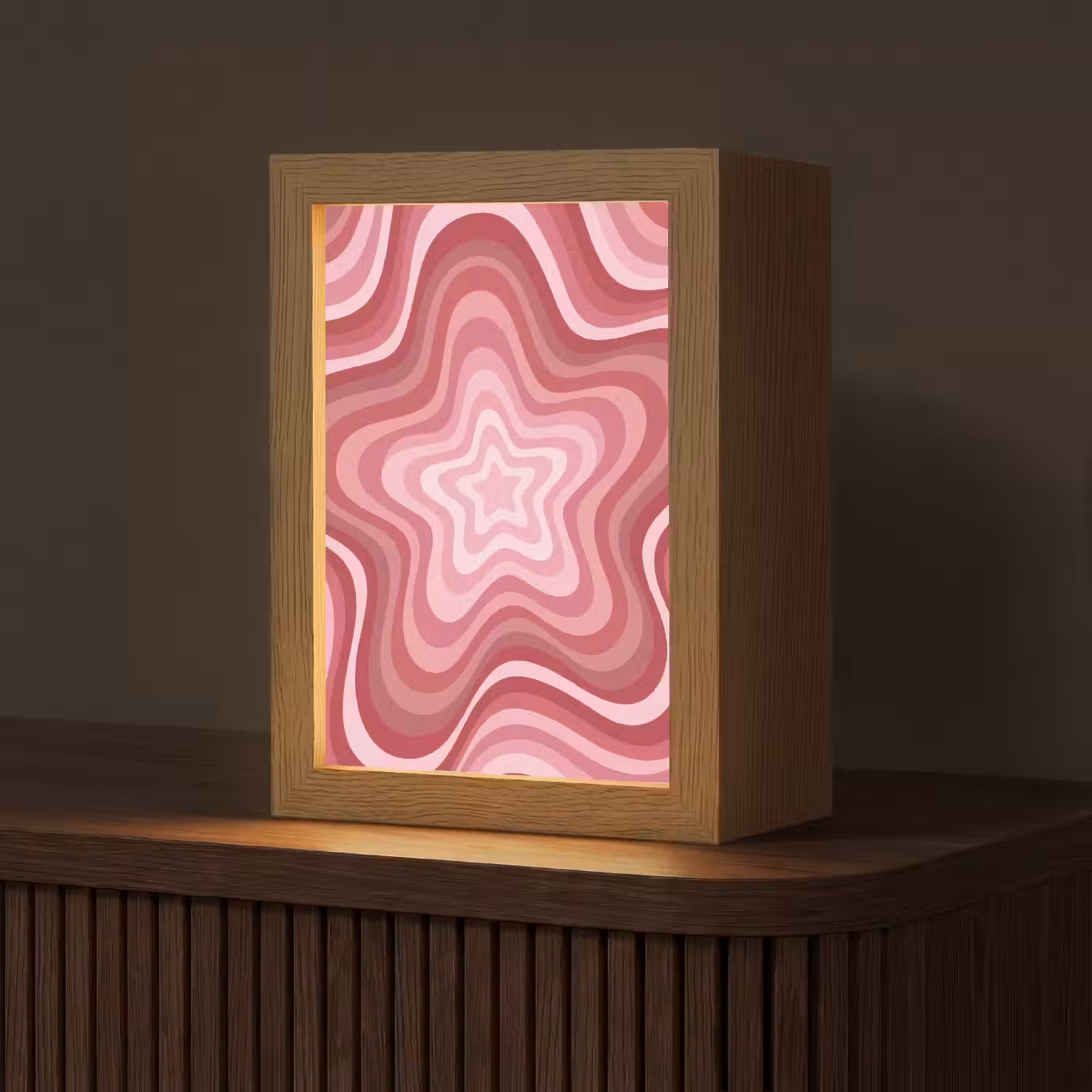 Gepersonaliseerde Lightbox - Ster - Golvend - Abstract - Roze — 1