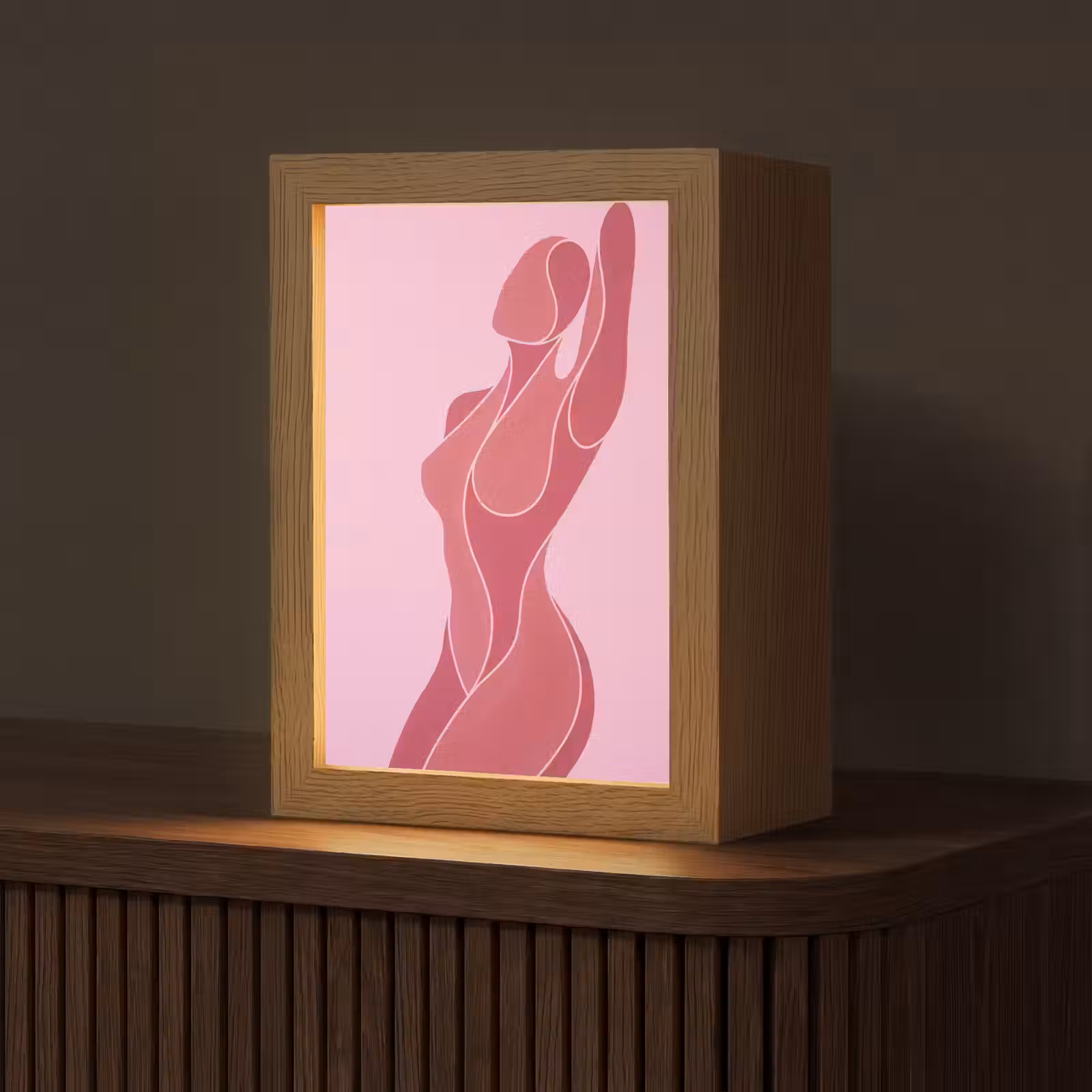 Gepersonaliseerde Lightbox - Vrouw - Lichaam - Abstract - Roze — 1