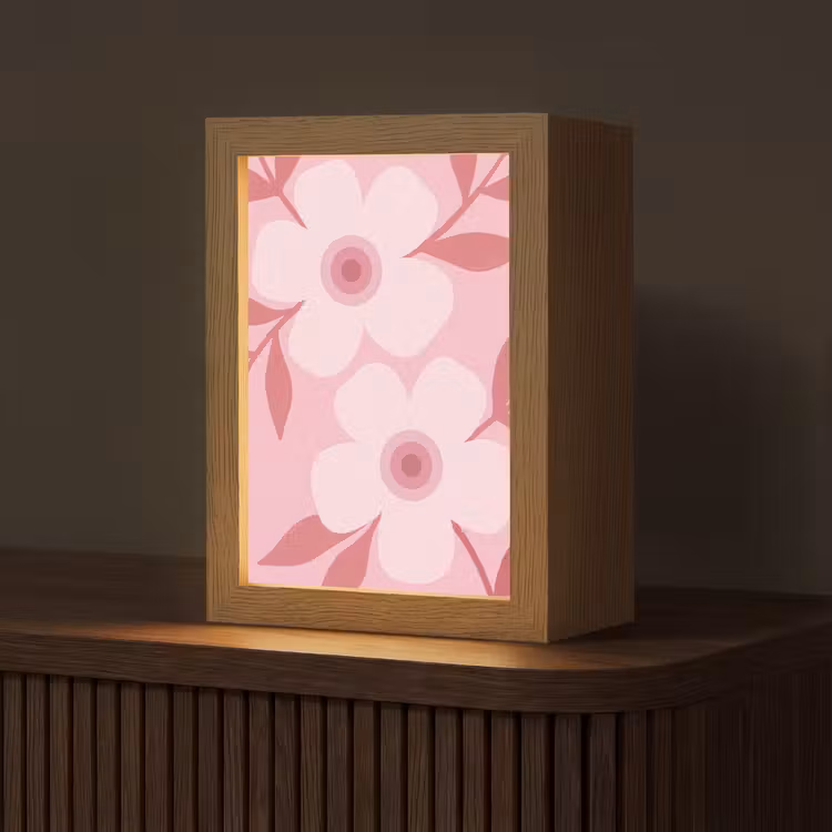 Gepersonaliseerde Lightbox - Bloemen - Abstract - Modern - Roze - Natuur — 1
