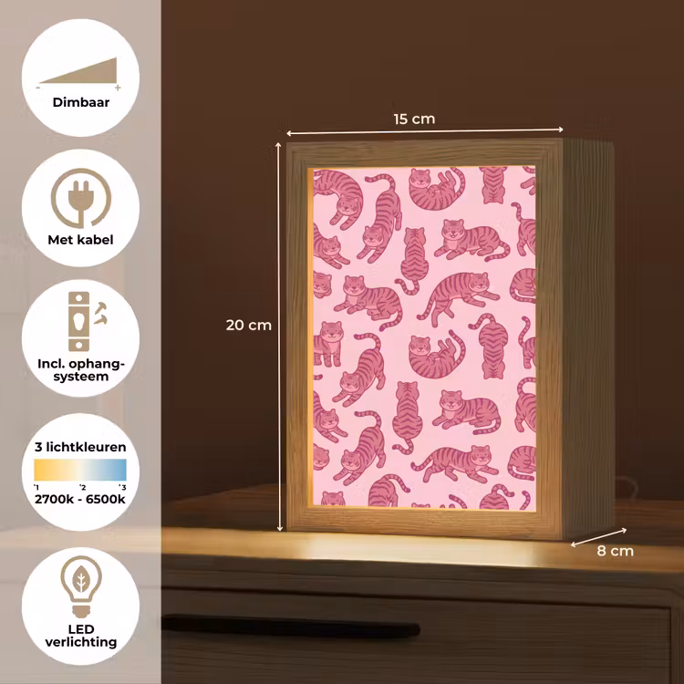 Gepersonaliseerde Lightbox - Dieren - Patroon - Roze - Speels - Cartoon — 7