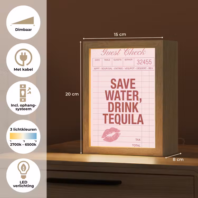 Gepersonaliseerde Lightbox - Humor - Drank - Tekst - Roze — 7