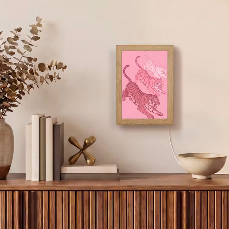 Gepersonaliseerde Lightbox - Kat - Springend - Dieren - Roze - Modern — 4