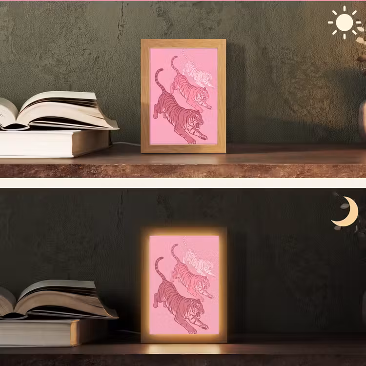 Gepersonaliseerde Lightbox - Kat - Springend - Dieren - Roze - Modern — 5