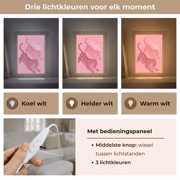 Gepersonaliseerde Lightbox - Kat - Springend - Dieren - Roze - Modern — 6
