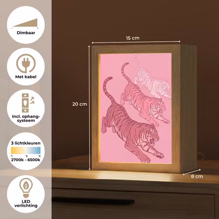Gepersonaliseerde Lightbox - Kat - Springend - Dieren - Roze - Modern — 7