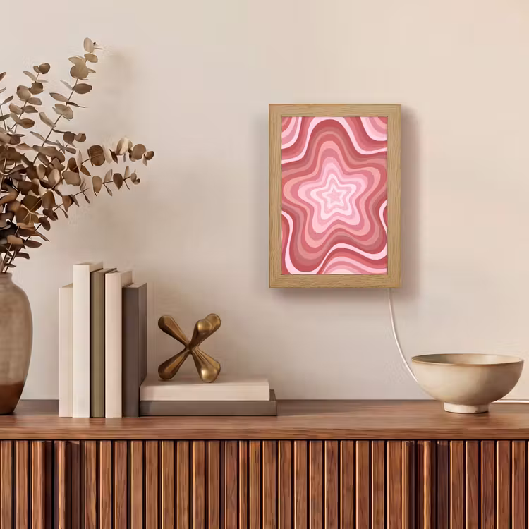 Gepersonaliseerde Lightbox - Ster - Golvend - Abstract - Roze — 4