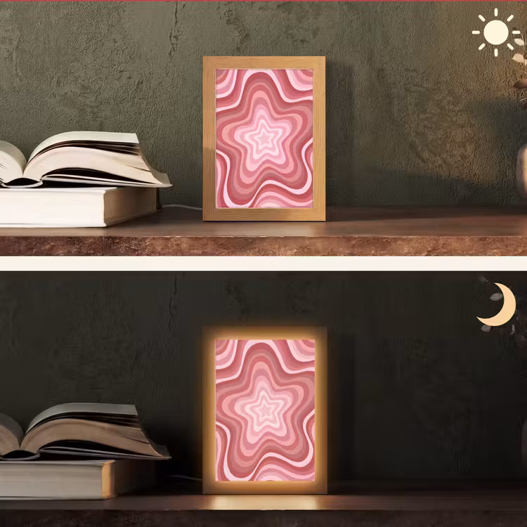 Gepersonaliseerde Lightbox - Ster - Golvend - Abstract - Roze — 5
