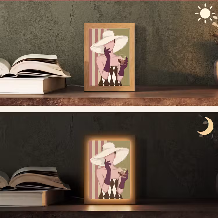 Gepersonaliseerde Lightbox - Vrouw - Hoed - Mode - Abstract - Kleurrijk — 5