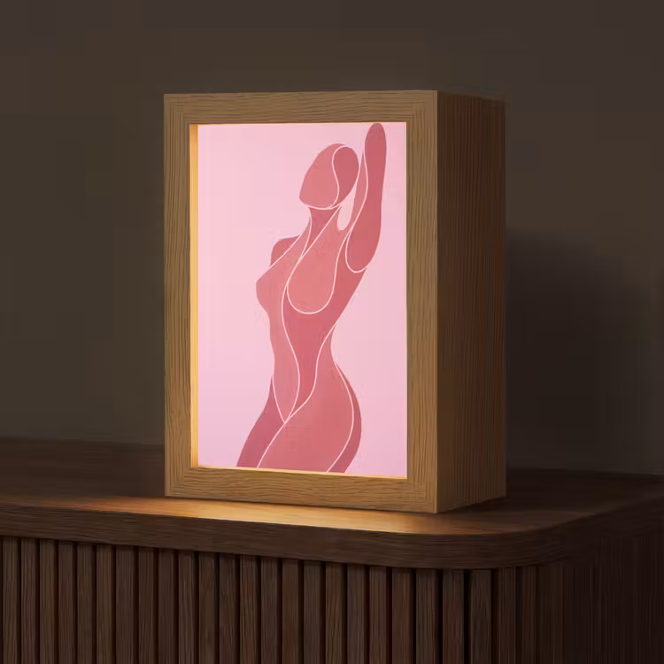 Gepersonaliseerde Lightbox - Vrouw - Lichaam - Abstract - Roze — 1