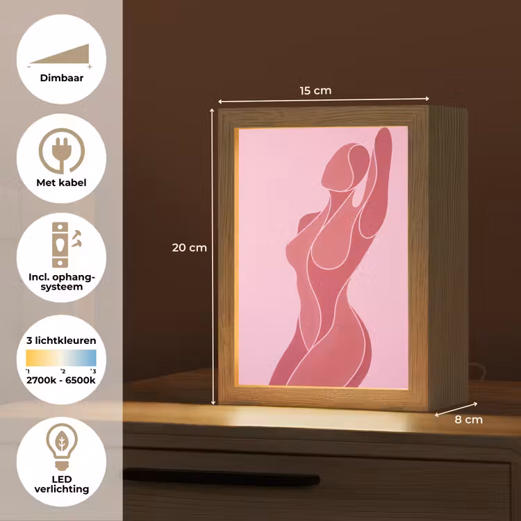 Gepersonaliseerde Lightbox - Vrouw - Lichaam - Abstract - Roze — 7