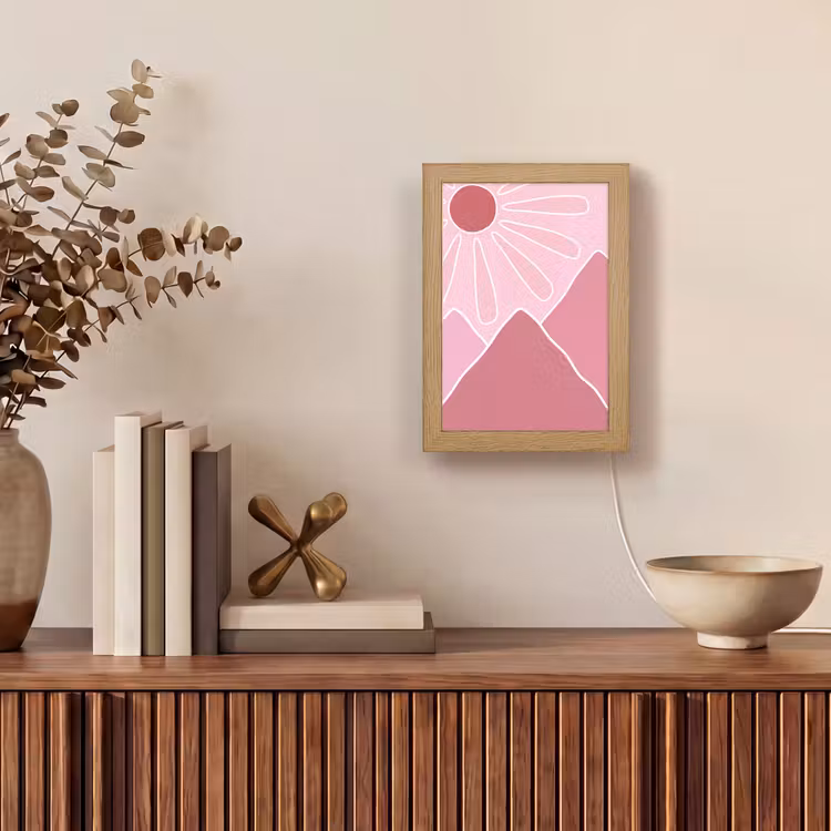 Gepersonaliseerde Lightbox - Zon - Bergen - Natuur - Abstract - Roze — 4