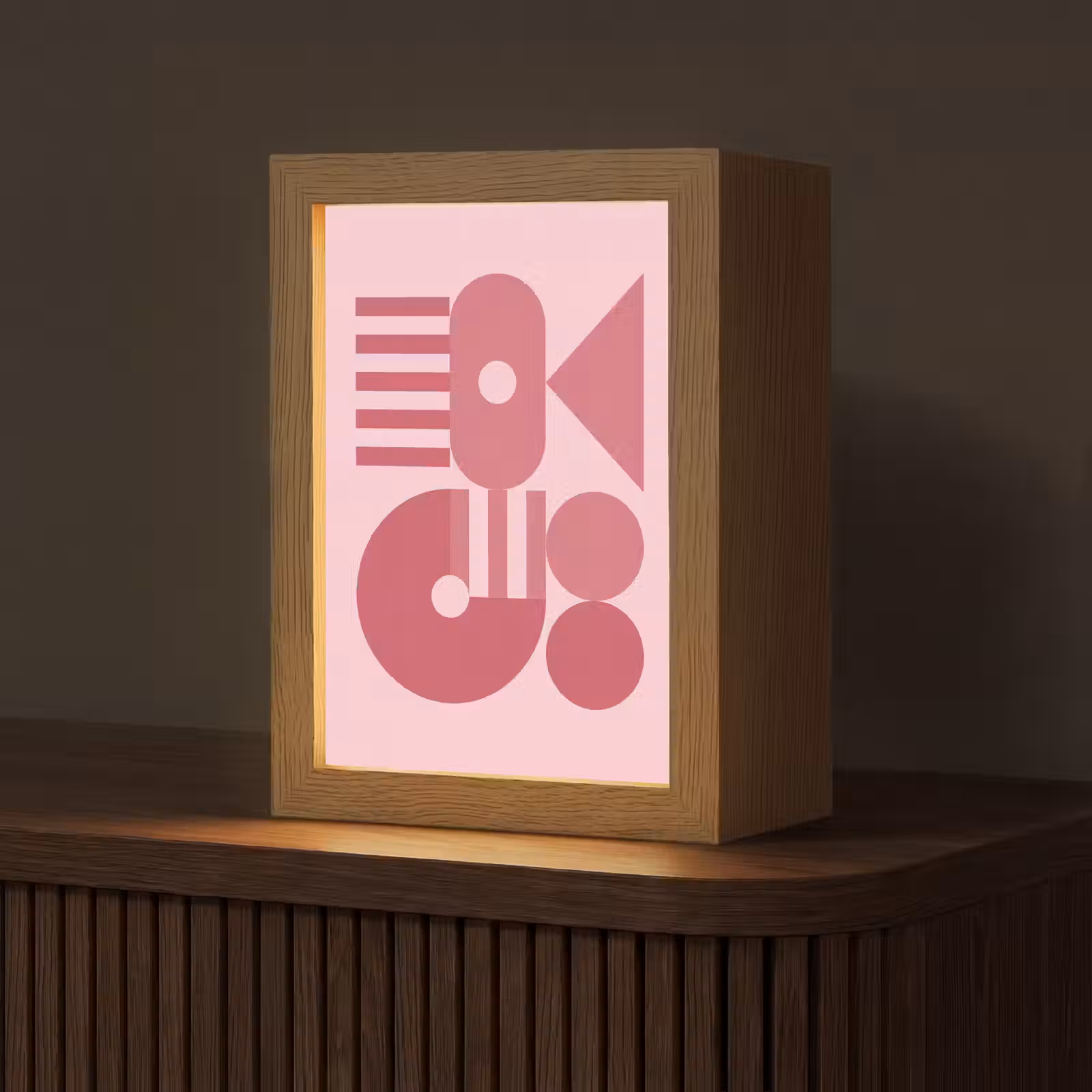 Gepersonaliseerde Lightbox - Abstract - Geometrisch - Vormen - Roze — 1