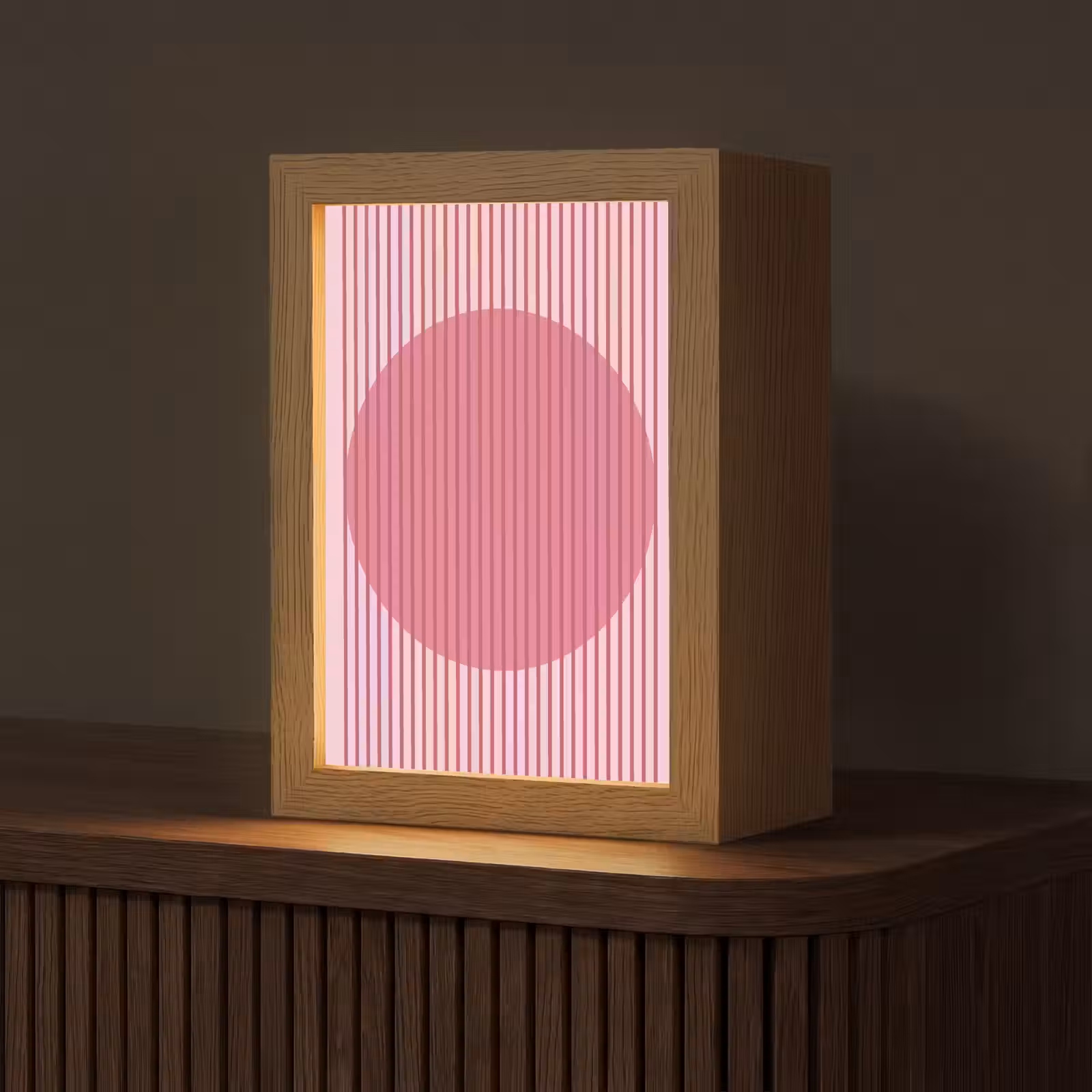 Gepersonaliseerde Lightbox - Abstract - Strepen - Ovaal - Roze - Modern — 1