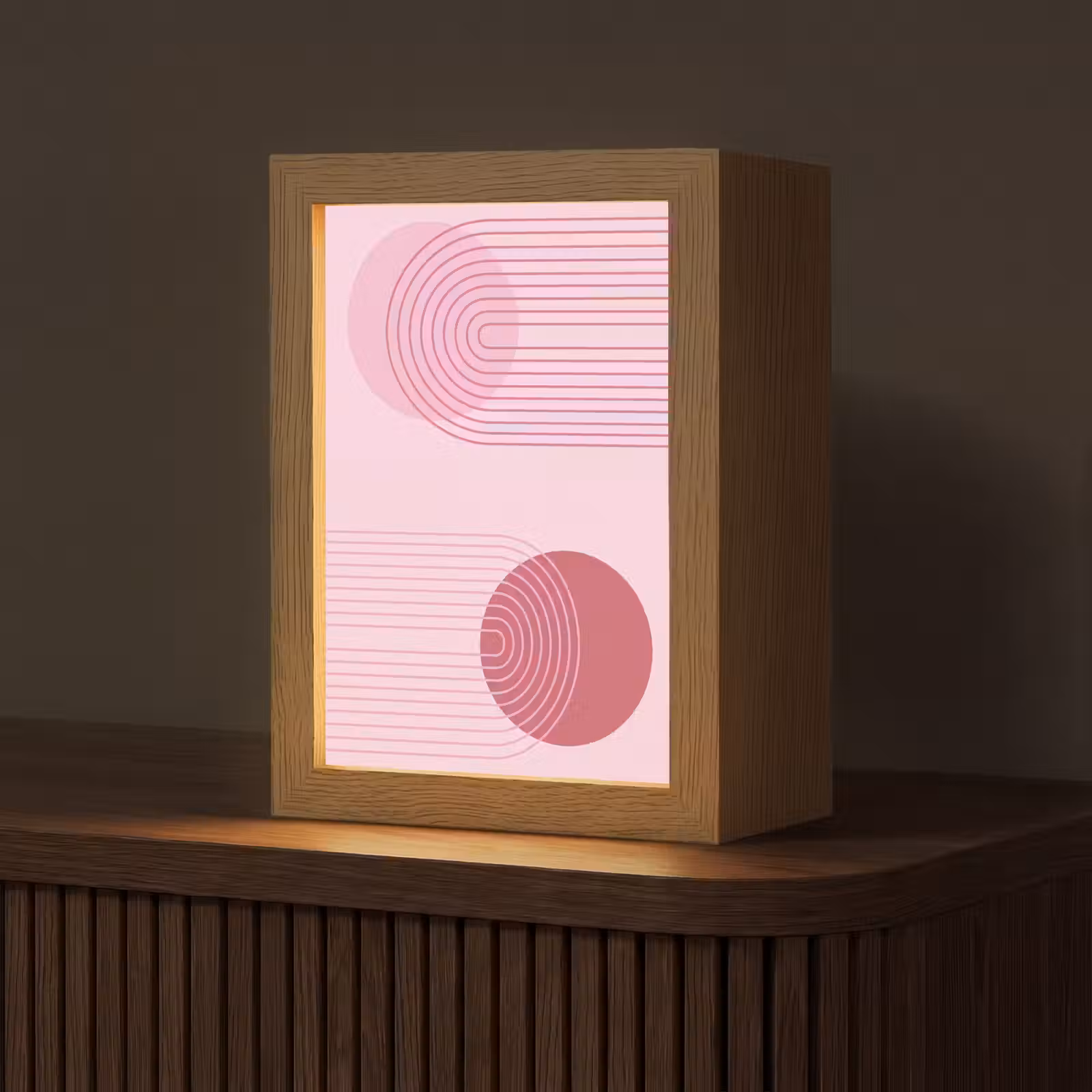 Gepersonaliseerde Lightbox - Vormen - Lijnen - Minimalistisch - Roze — 1