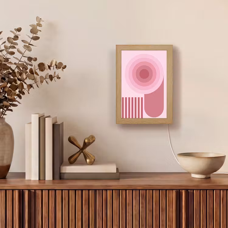 Gepersonaliseerde Lightbox - Abstract - Cirkels - Strepen - Modern - Roze — 4