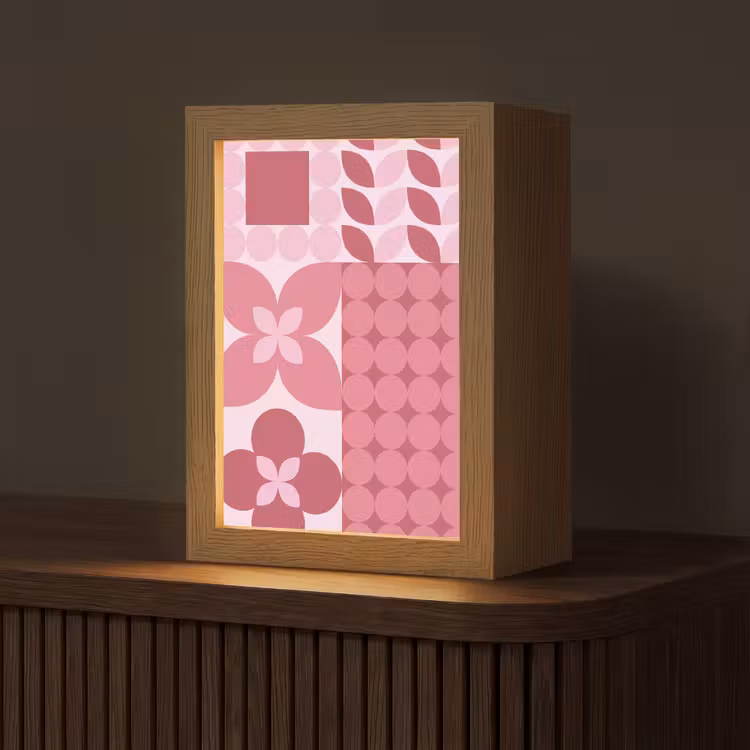 Gepersonaliseerde Lightbox - Abstract - Geometrisch - Patroon - Modern - Roze — 1
