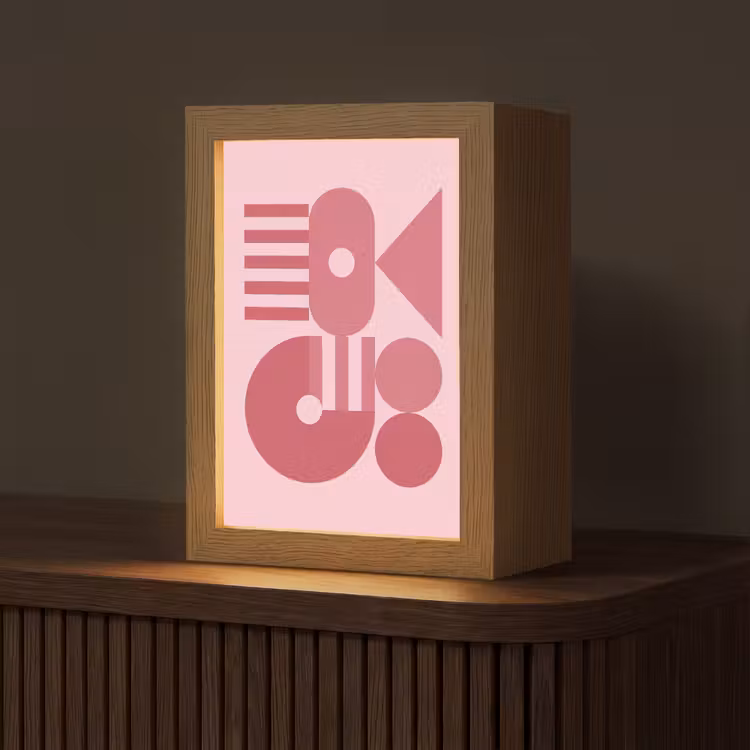 Gepersonaliseerde Lightbox - Abstract - Geometrisch - Vormen - Roze — 1