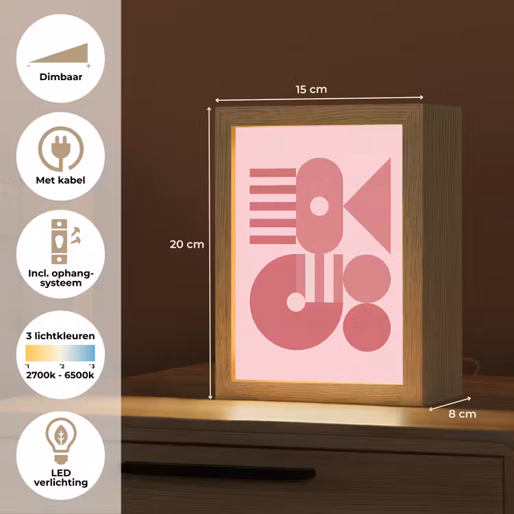 Gepersonaliseerde Lightbox - Abstract - Geometrisch - Vormen - Roze — 7