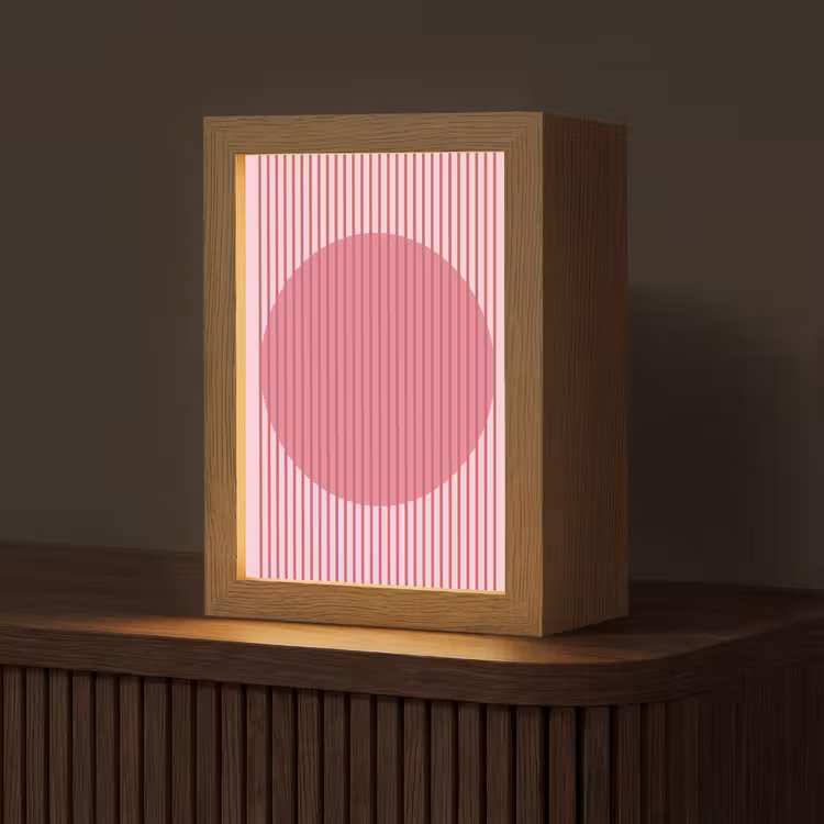 Gepersonaliseerde Lightbox - Abstract - Strepen - Ovaal - Roze - Modern — 1