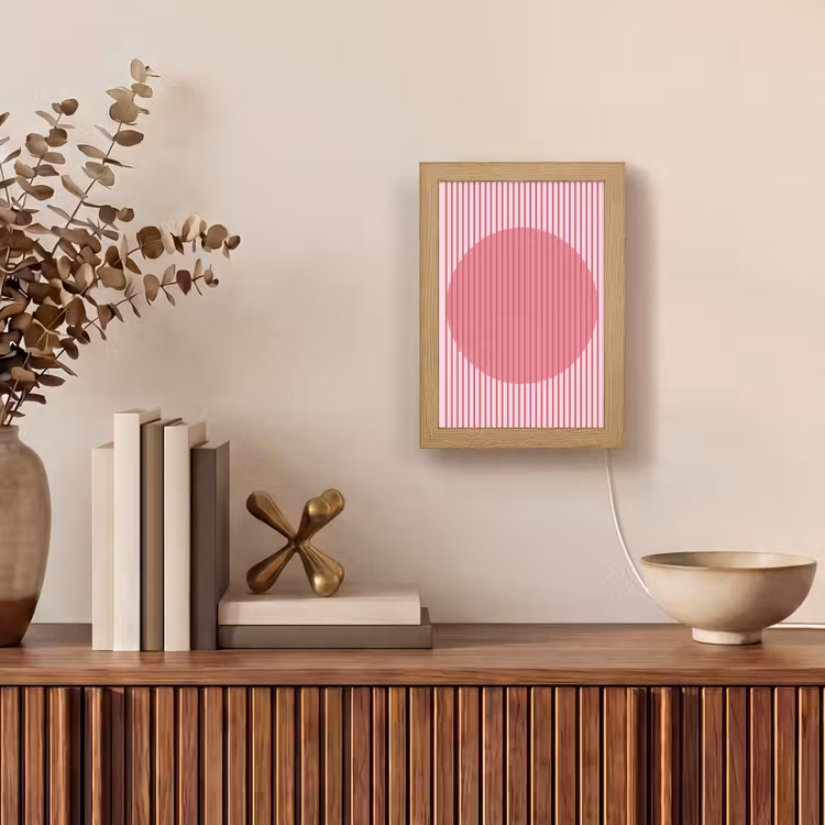 Gepersonaliseerde Lightbox - Abstract - Strepen - Ovaal - Roze - Modern — 4
