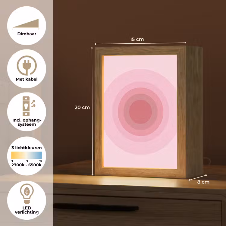 Gepersonaliseerde Lightbox - Patroon - Cirkels - Abstract - Roze - Modern — 7