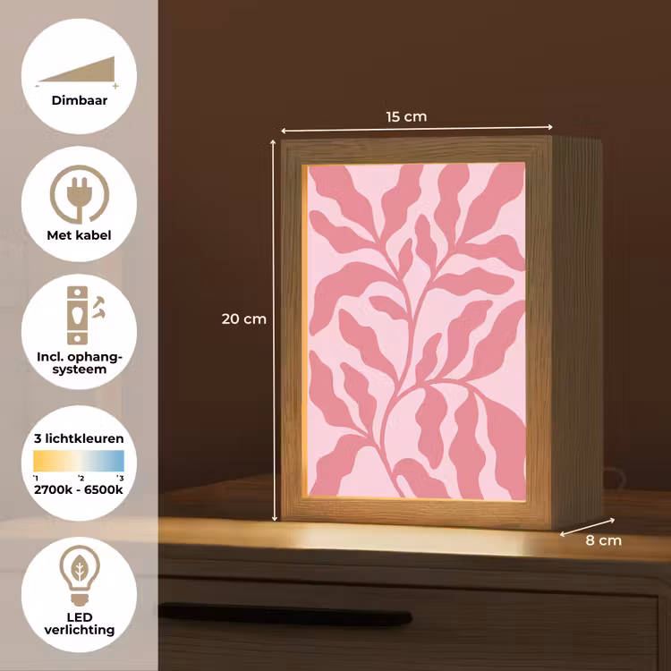 Gepersonaliseerde Lightbox - Planten - Organisch - Abstract - Modern - Roze — 7