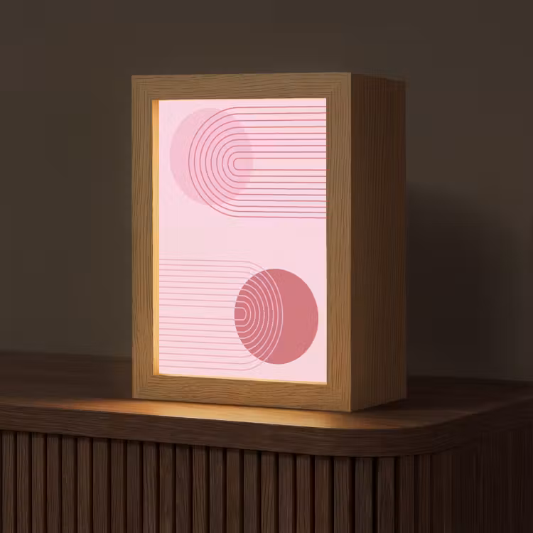 Gepersonaliseerde Lightbox - Vormen - Lijnen - Minimalistisch - Roze — 1
