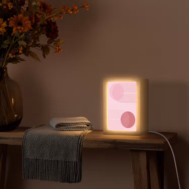 Gepersonaliseerde Lightbox - Vormen - Lijnen - Minimalistisch - Roze — 3