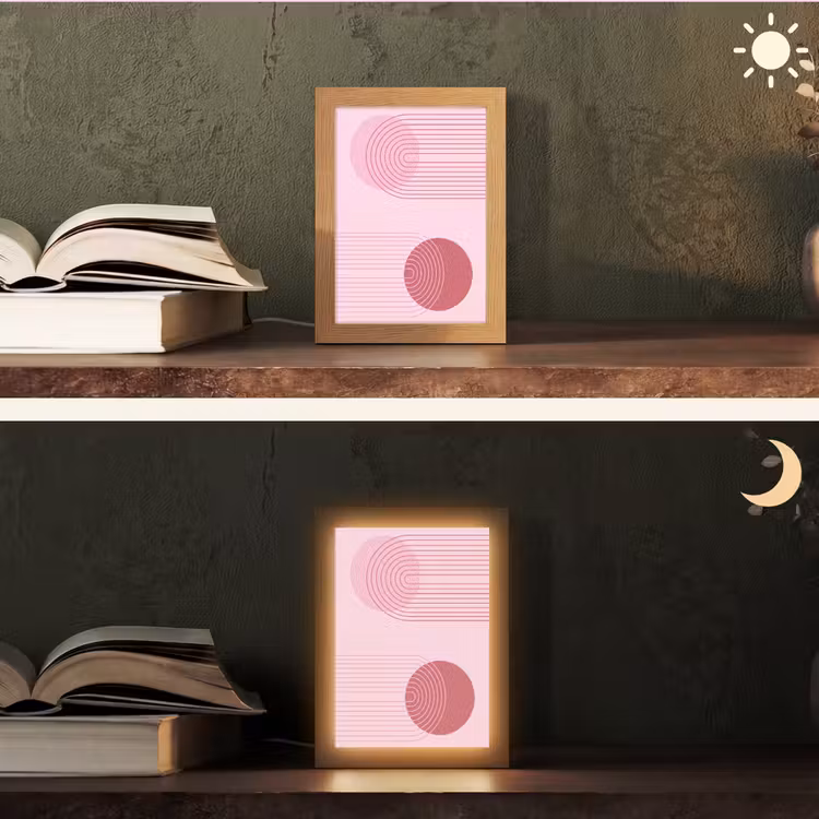 Gepersonaliseerde Lightbox - Vormen - Lijnen - Minimalistisch - Roze — 5