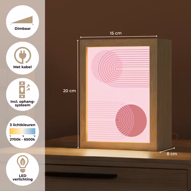 Gepersonaliseerde Lightbox - Vormen - Lijnen - Minimalistisch - Roze — 7