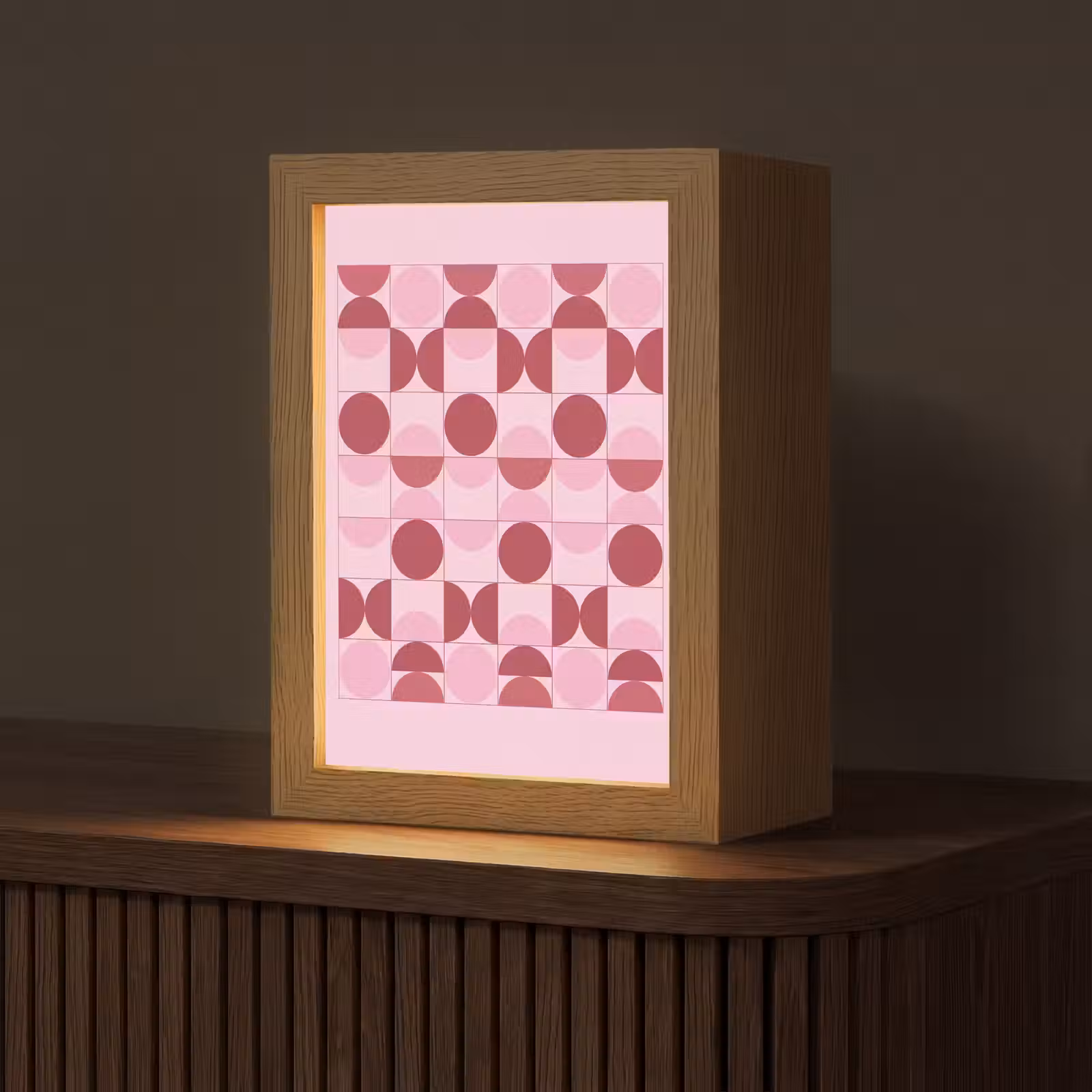 Gepersonaliseerde Lightbox - Abstract - Geometrisch - Cirkels - Roze - Modern — 1