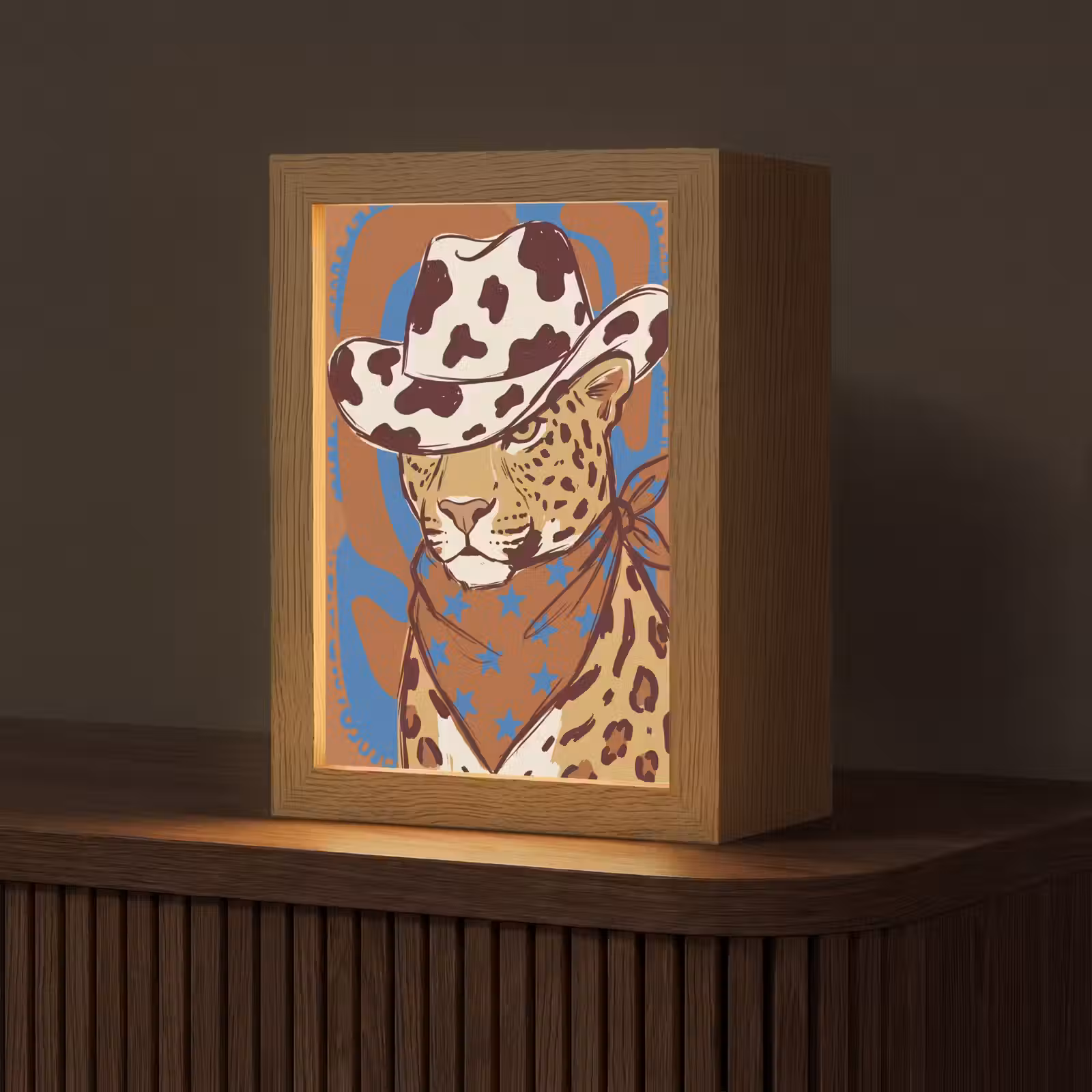 Gepersonaliseerde Lightbox - Dieren - Cowboyhoed - Modern - Illustratie - Bruin — 1