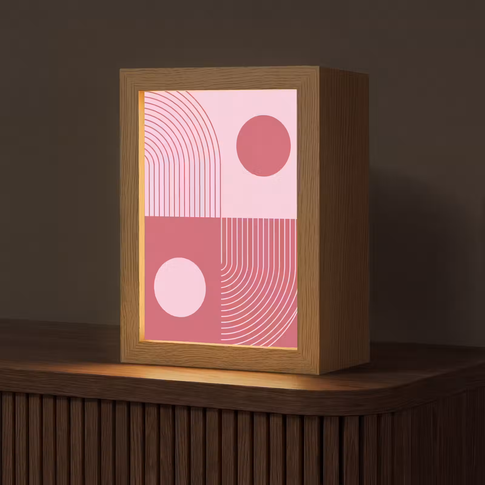 Gepersonaliseerde Lightbox - Geometrie - Patroon - Abstract - Roze - Modern — 1