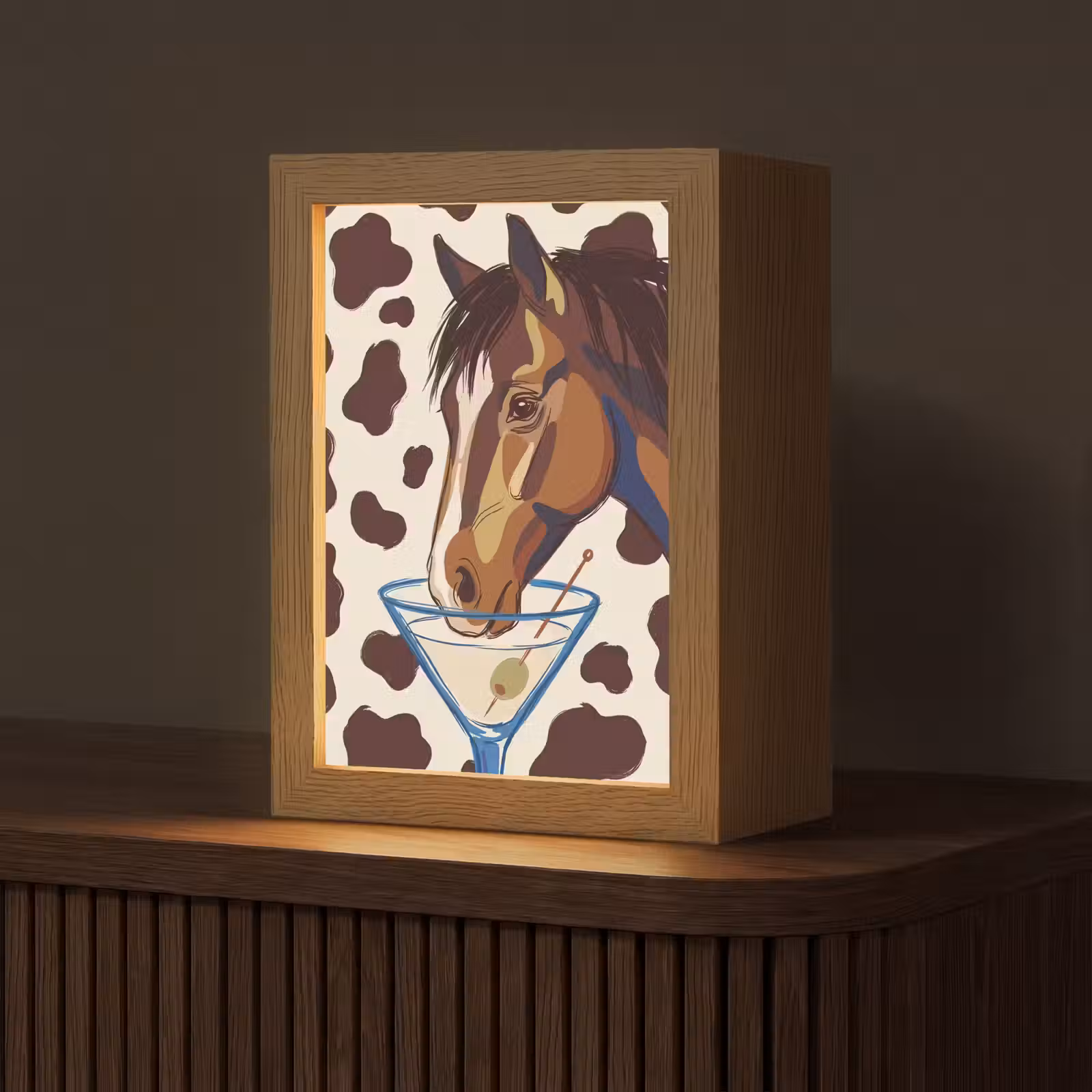 Gepersonaliseerde Lightbox - Paard - Martini - Dieren - Abstract - Bruin — 1