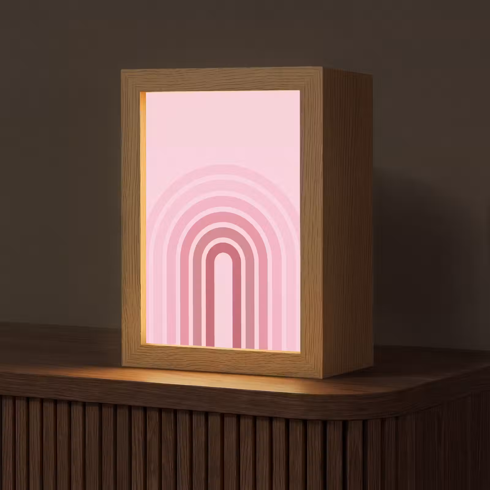 Gepersonaliseerde Lightbox - Regenboog - Roze - Abstract - Modern - Minimalistisch — 1