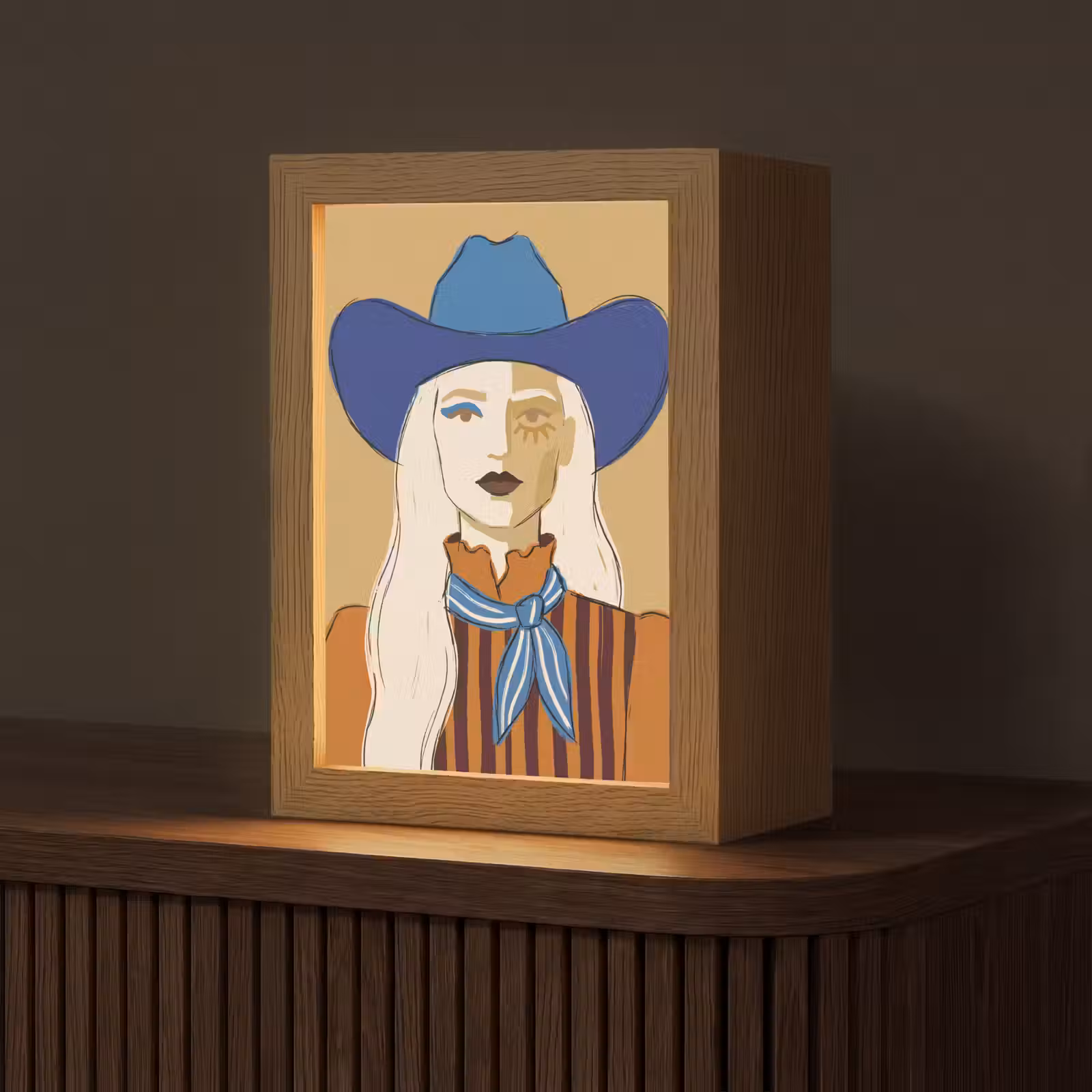 Gepersonaliseerde Lightbox - Vrouw - Portret - Abstract - Kleurrijk - Modern — 1