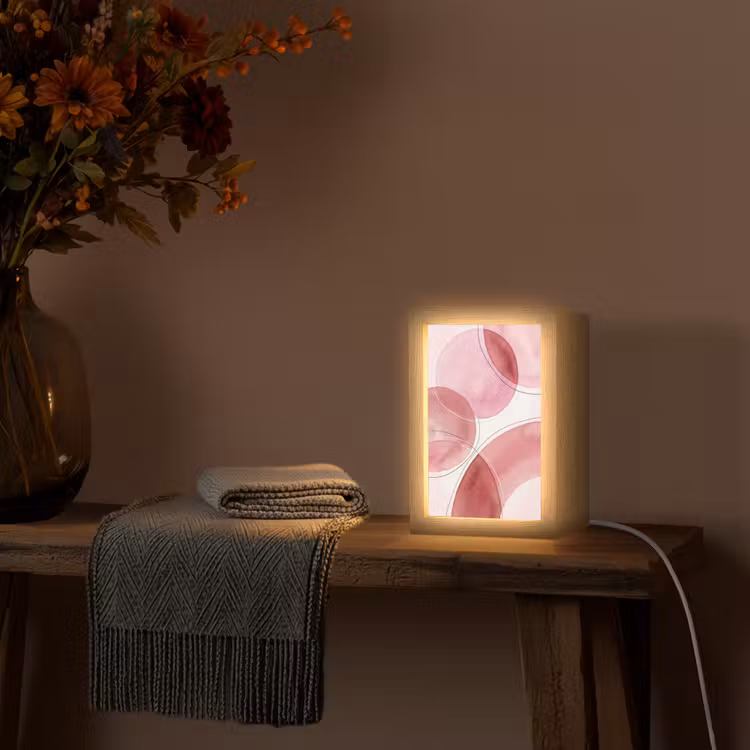 Gepersonaliseerde Lightbox - Abstract - Cirkels - Modern - Roze - Kunst — 3