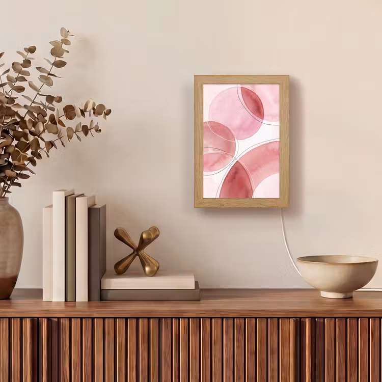 Gepersonaliseerde Lightbox - Abstract - Cirkels - Modern - Roze - Kunst — 4