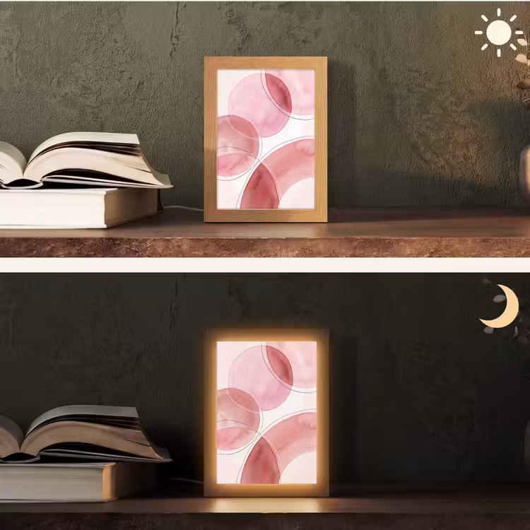 Gepersonaliseerde Lightbox - Abstract - Cirkels - Modern - Roze - Kunst — 5