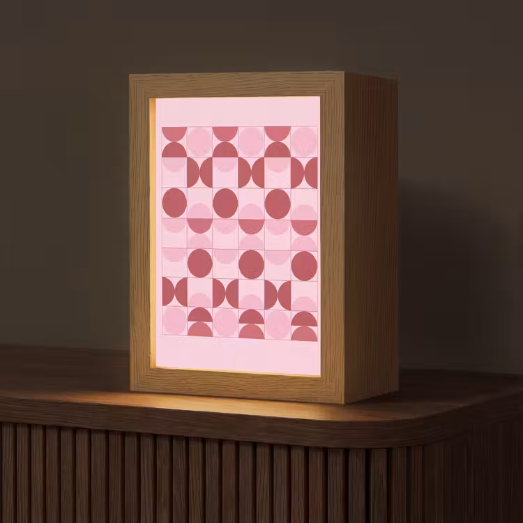 Gepersonaliseerde Lightbox - Abstract - Geometrisch - Cirkels - Roze - Modern — 1