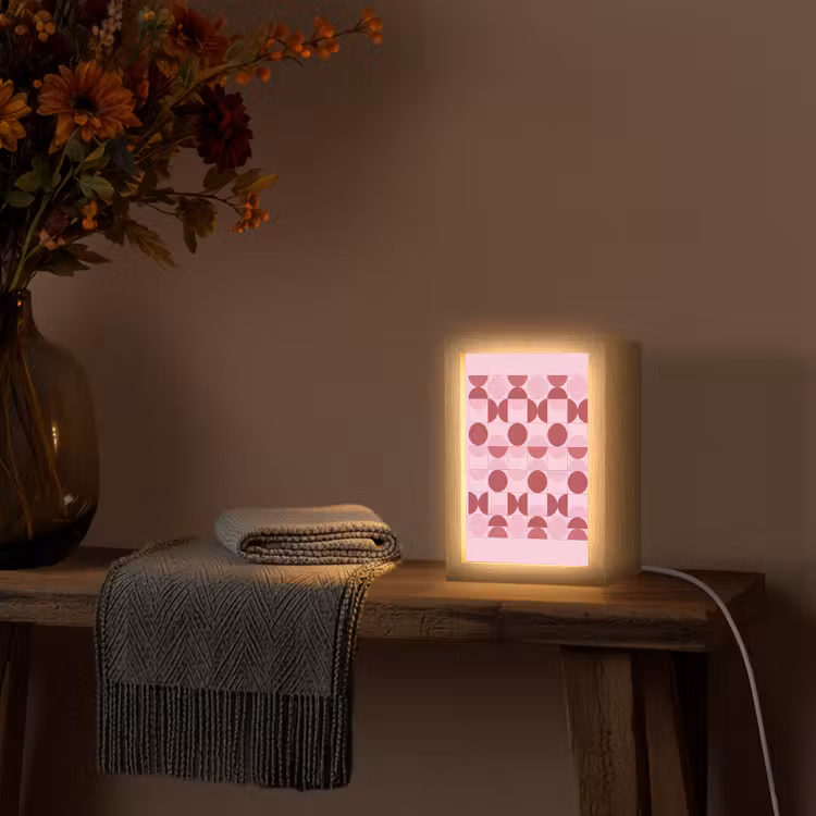 Gepersonaliseerde Lightbox - Abstract - Geometrisch - Cirkels - Roze - Modern — 3