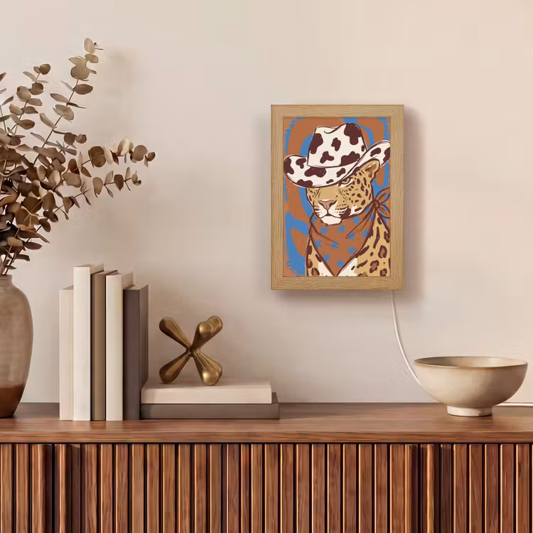 Gepersonaliseerde Lightbox - Dieren - Cowboyhoed - Modern - Illustratie - Bruin — 4