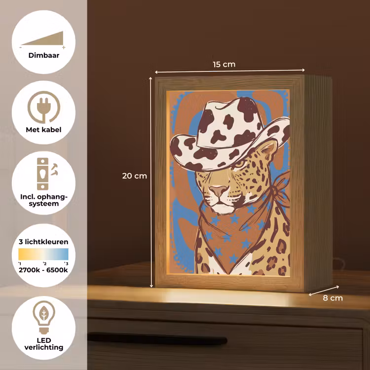 Gepersonaliseerde Lightbox - Dieren - Cowboyhoed - Modern - Illustratie - Bruin — 7
