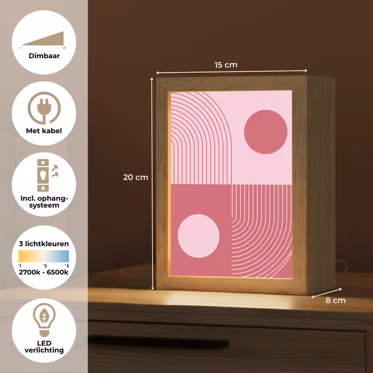 Gepersonaliseerde Lightbox - Geometrie - Patroon - Abstract - Roze - Modern — 7