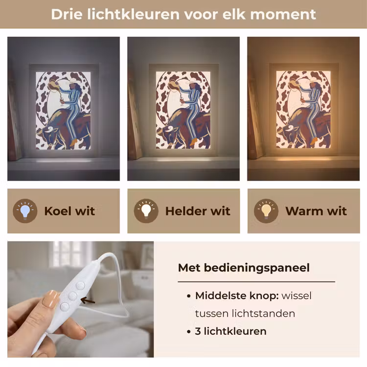 Gepersonaliseerde Lightbox - Mensen - Dieren - Cowboy - Abstract - Kleurrijk — 6